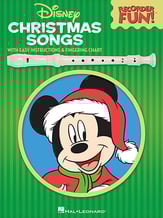 Disney Christmas Songs Recorder Fun! Recorder Book with Easy Instructions and Fingering Chart cover